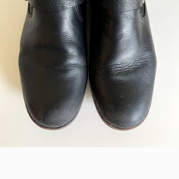 Frye Women's Black Genuine Leather Engineer Ankle Buckle Boot 7 - Picture 2 of 11